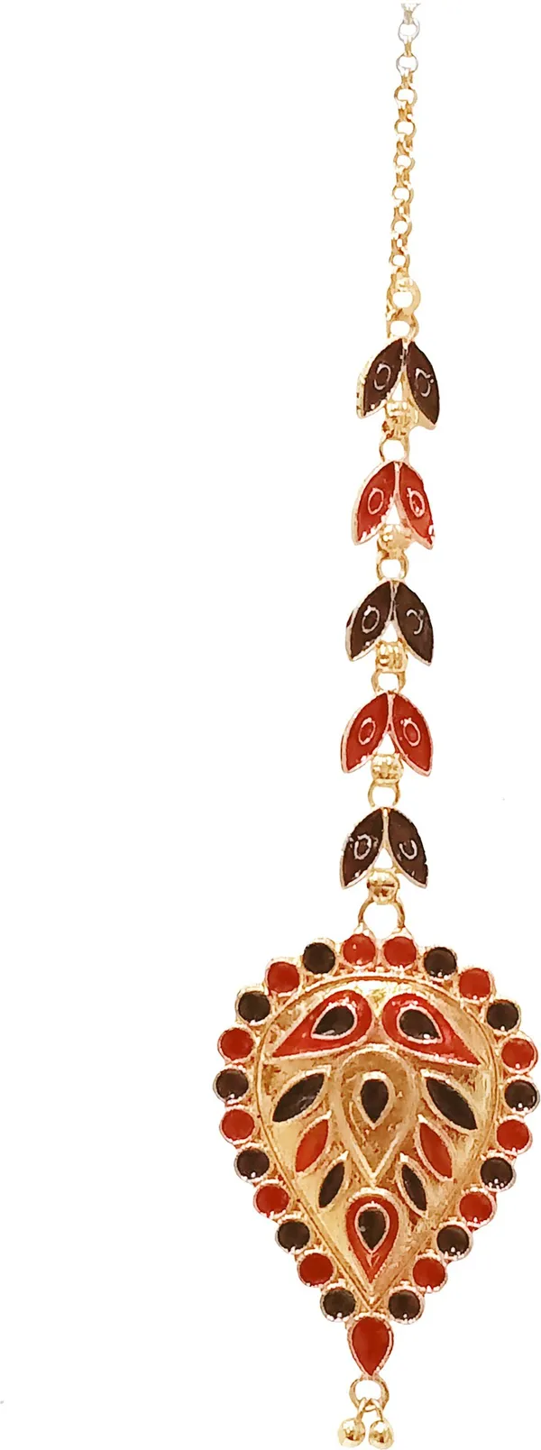 Assamese_Traditional_Copper_Gold_Plated_Red_Black_Color_Maang_Tikka_For_Women